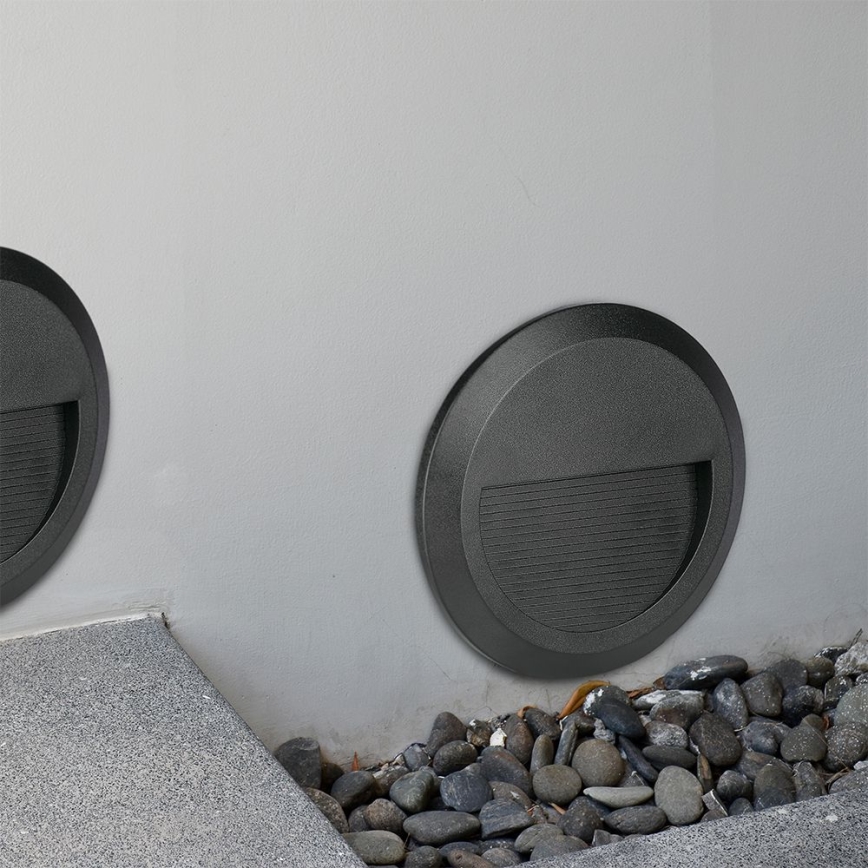 Iluminação exterior de escada LED LED/2W/230V IP65 3000K preto