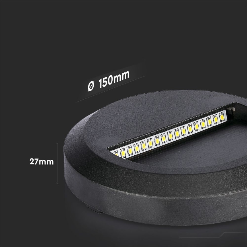 Iluminação exterior de escada LED LED/2W/230V IP65 3000K preto