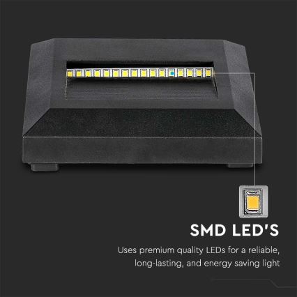 Iluminação exterior de escada LED LED/2W/230V IP65 3000K preto