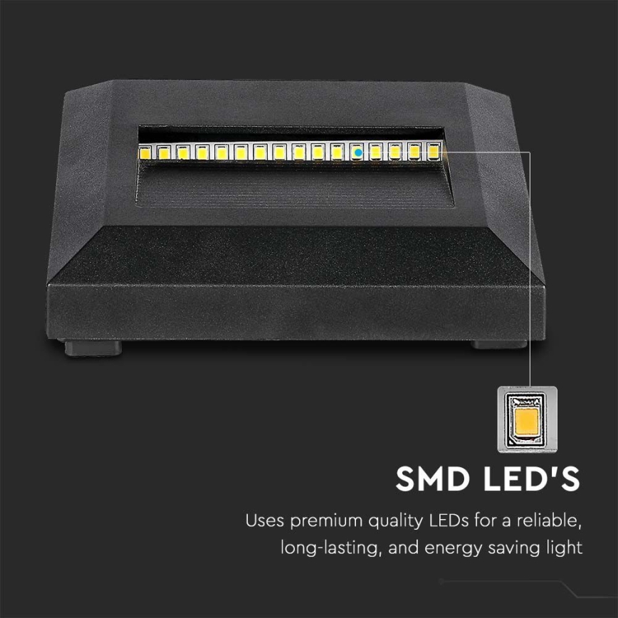 Iluminação exterior de escada LED LED/2W/230V IP65 3000K preto