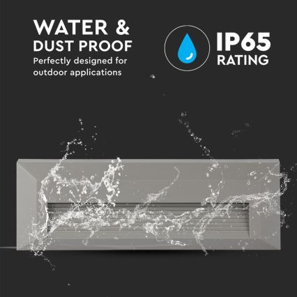 Iluminação exterior de escada LED LED/3W/230V IP65 3000K cinzento