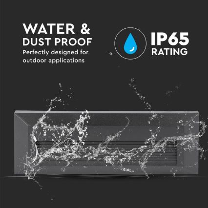 Iluminação exterior de escada LED LED/3W/230V IP65 3000K preto