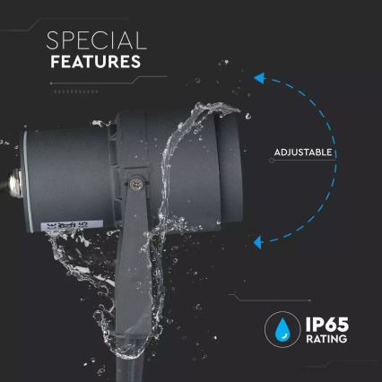 Iluminação exterior LED LED/12W/100-240V IP65 cinzento - iluminação verde