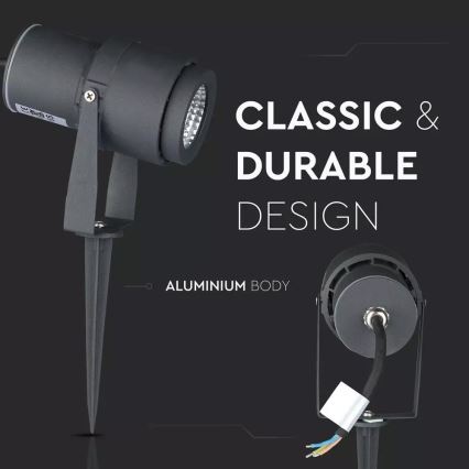 Iluminação exterior LED LED/12W/100-240V IP65 cinzento - iluminação verde