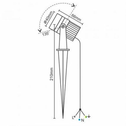 Iluminação exterior LED LED/3W/230V 2800K IP67 preto