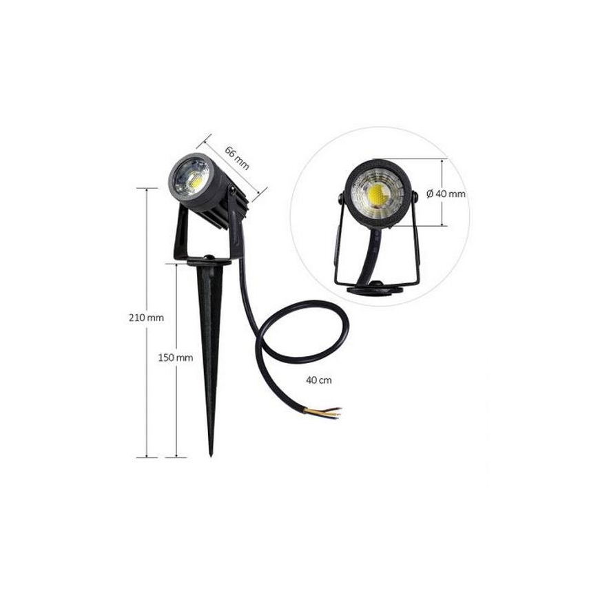 Iluminação exterior LED LED/3W/230V 4000K IP67 preto