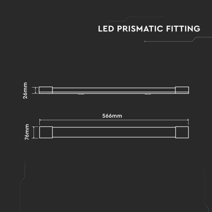 Iluminação fluorescente LED/20W/230V 6500K 60 cm branco