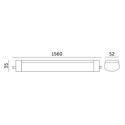 Iluminação industrial fluorescente LED/48W/230V IP65 4000K 156 cm