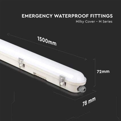 Iluminação industrial fluorescente LED com módulo de emergência EMERGENCY LED/48W/230V 6500K 150cm IP65
