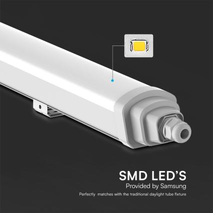 Iluminação industrial fluorescente LED SAMSUNG CHIP LED/18W/230V 6500K IP65 60 cm