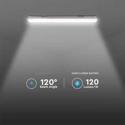 Iluminação industrial fluorescente LED SAMSUNG CHIP LED/60W/230V 4000K 120cm IP65
