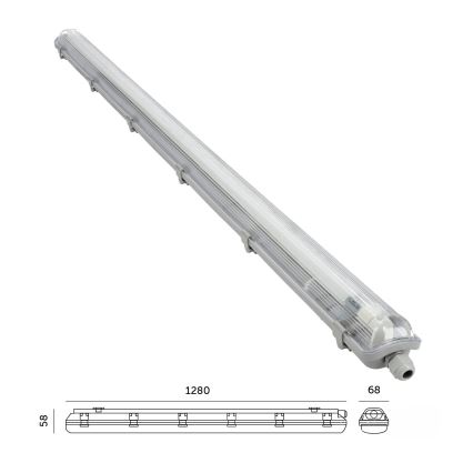 Iluminação industrial fluorescente LED T8 1xG13/18W/230V 4000K IP65 128 cm