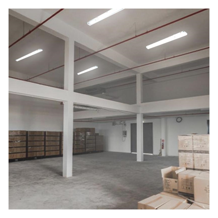 Iluminação industrial fluorescente T8 2xG13/18W/230V IP65 126 cm