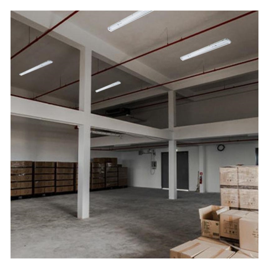 Iluminação industrial fluorescente T8 2xG13/18W/230V IP65 126 cm