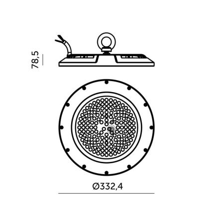 Iluminação industrial LED técnica GRAZA HIGHBAY LED/200W/230V 4000K IP65
