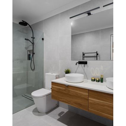 Iluminação LED para espelho de banheiro LED/8W/230V 4000K 50 cm IP44 preta