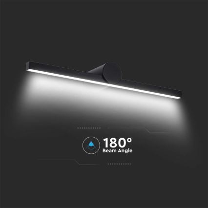 Iluminação LED para espelho de casa de banho, 10 W, 230 V, 4000 K, IP65, preto