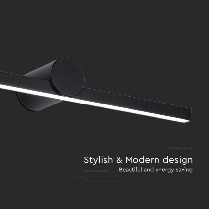 Iluminação LED para espelho de casa de banho, 10 W, 230 V, 4000 K, IP65, preto