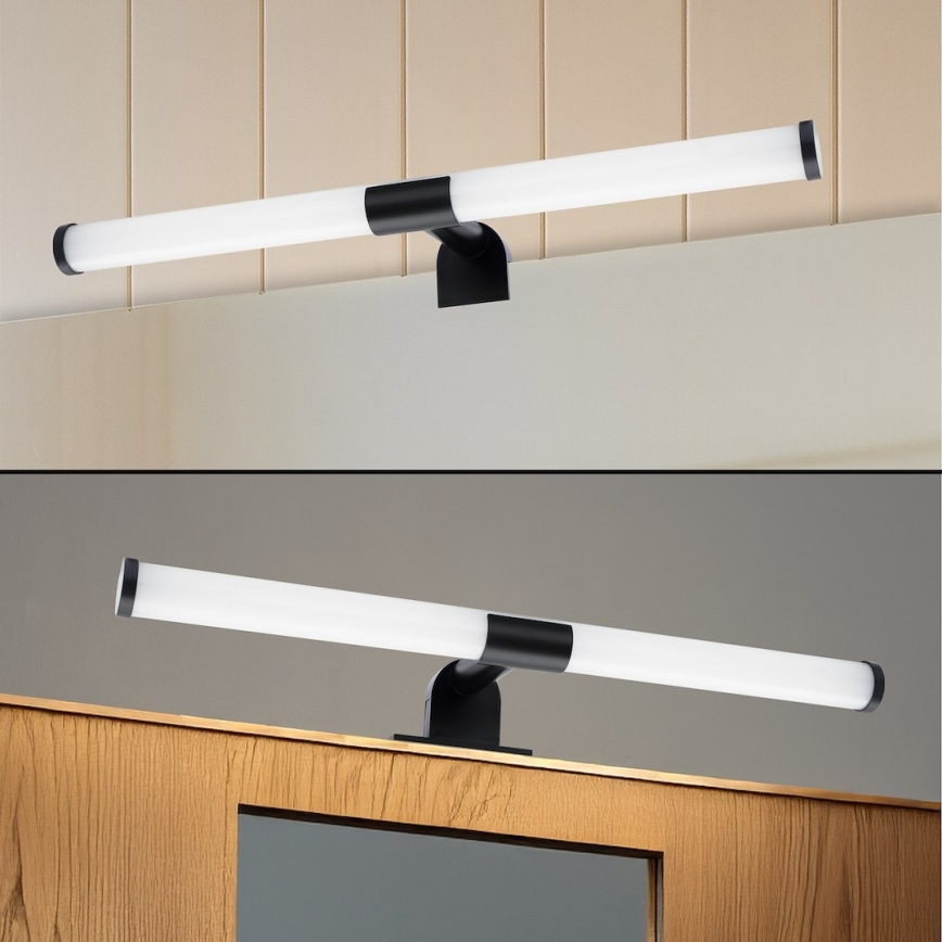 Iluminação LED para espelho de casa de banho 2 em 1 APA LED/6W/230V 40 cm IP44 preta