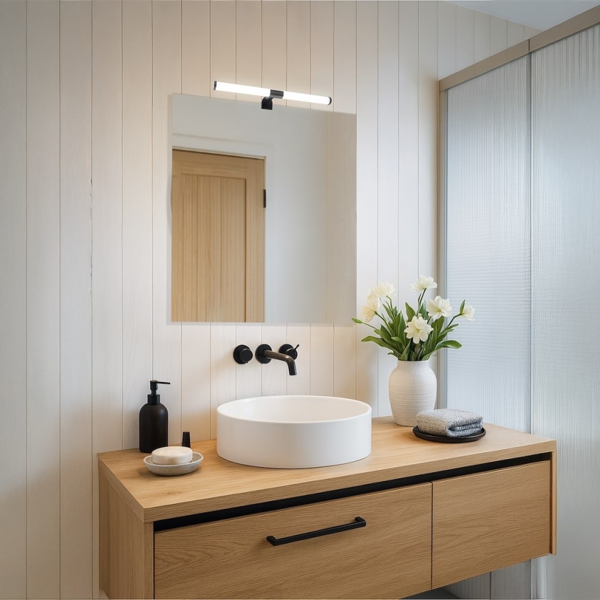 Iluminação LED para espelho de casa de banho APA LED/6W/230V 40 cm IP44 preta