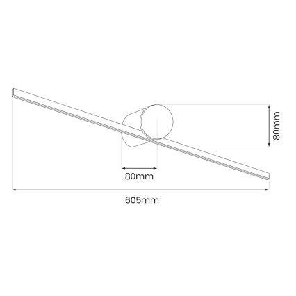 Iluminação LED para espelho de casa de banho ARTIST LED/9W/230V 60 cm IP44 preta