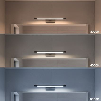 Iluminação LED para espelho de casa de banho KLIMT LED/8W/230V 3000/4000/6000K 40 cm IP44 preta