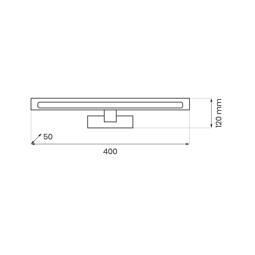 Iluminação LED para espelho de casa de banho KLIMT LED/8W/230V 3000/4000/6000K 40 cm IP44 preta