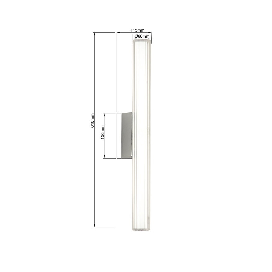 Iluminação LED para espelho de casa de banho LINEA LED/12W/230V 3000/4000/6000K IP44 61 cm cromado fosco