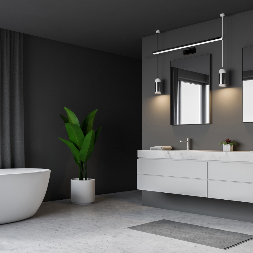 Iluminação LED para espelho de casa de banho SHINE BLACK LED/15W/230V 80 cm IP44 preta