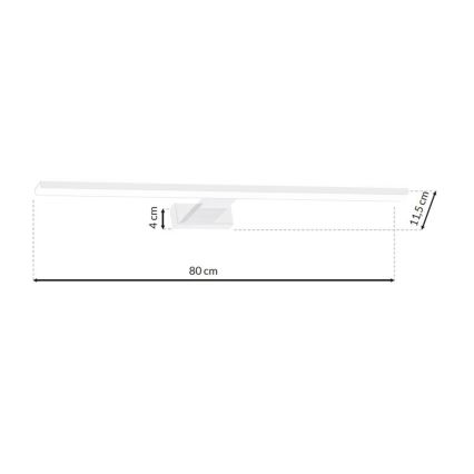 Iluminação LED para espelho de casa de banho SHINE WHITE LED/15W/230V 80 cm IP44 branca