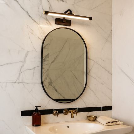 Iluminação LED para espelho de casa de banho VINCI, 15W/230V, 60 cm, IP44, preta