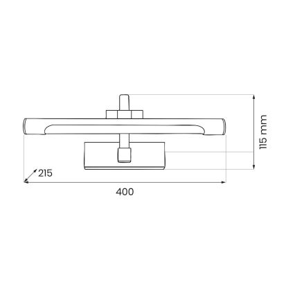 Iluminação LED para espelho de casa de banho VINCI LED/12W/230V 40 cm IP44 preta
