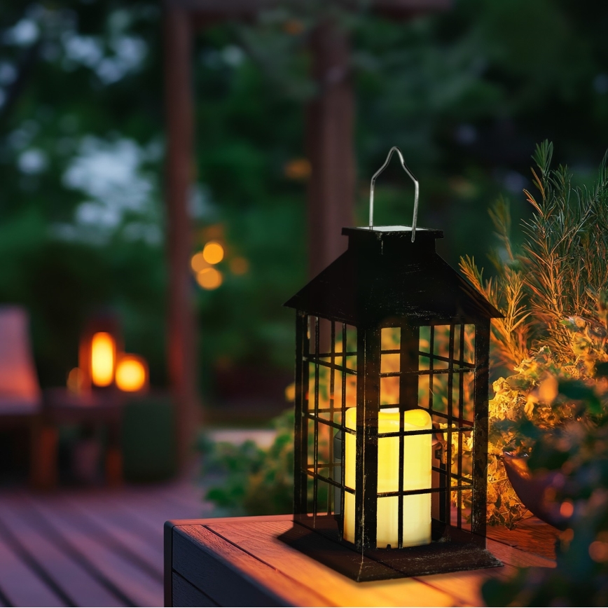 Iluminação LED suspensa solar LED/0,02W/1,2V 1xAA 2700K IP44 200 mAh pátina