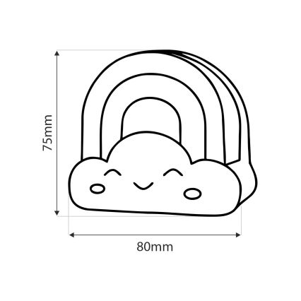 Iluminação noturna de criança LED LED/0,5W/230V arco-íris