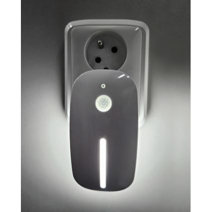 Iluminação noturna LED com sensor LED/1W/230V branco