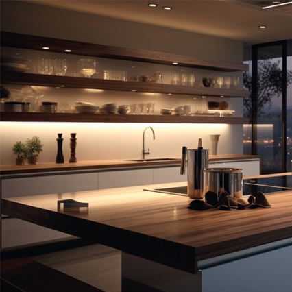 Iluminação para armário de cozinha LED com gavetas e USB portas LED/18W/230V 4000K prateado