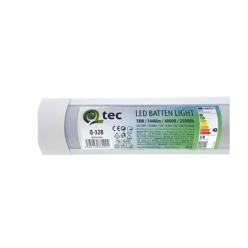 Iluminação para armário de cozinha LED QTEC LED/18W/230V 60 cm branco