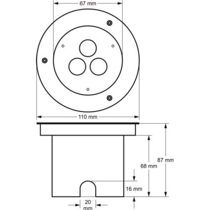 Iluminação para caminho de acesso exterior LED SIBAR 3xLED/1W/230V IP67 4000K