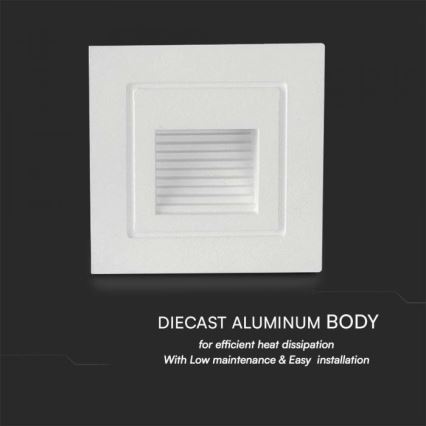 Iluminação para escadas exteriores LED LED/3W/230V 3000K IP65 branco