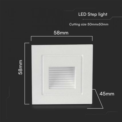 Iluminação para escadas exteriores LED LED/3W/230V 3000K IP65 branco