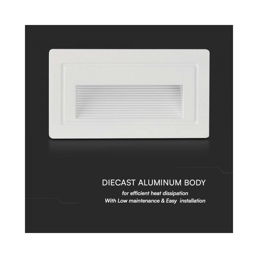 Iluminação para escadas exteriores LED LED/3W/230V 3000K IP65 branco