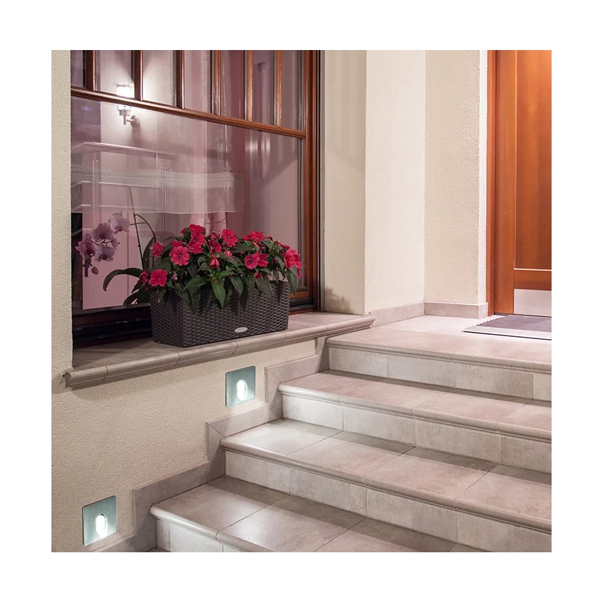 Iluminação para escadas externas LED ESPO LED/3W/230V cromo mate IP54