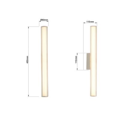 Iluminação para espelho de casa de banho LINEA LED/8W/230V 3000/4000/6000K IP44 45 cm cromado fosco