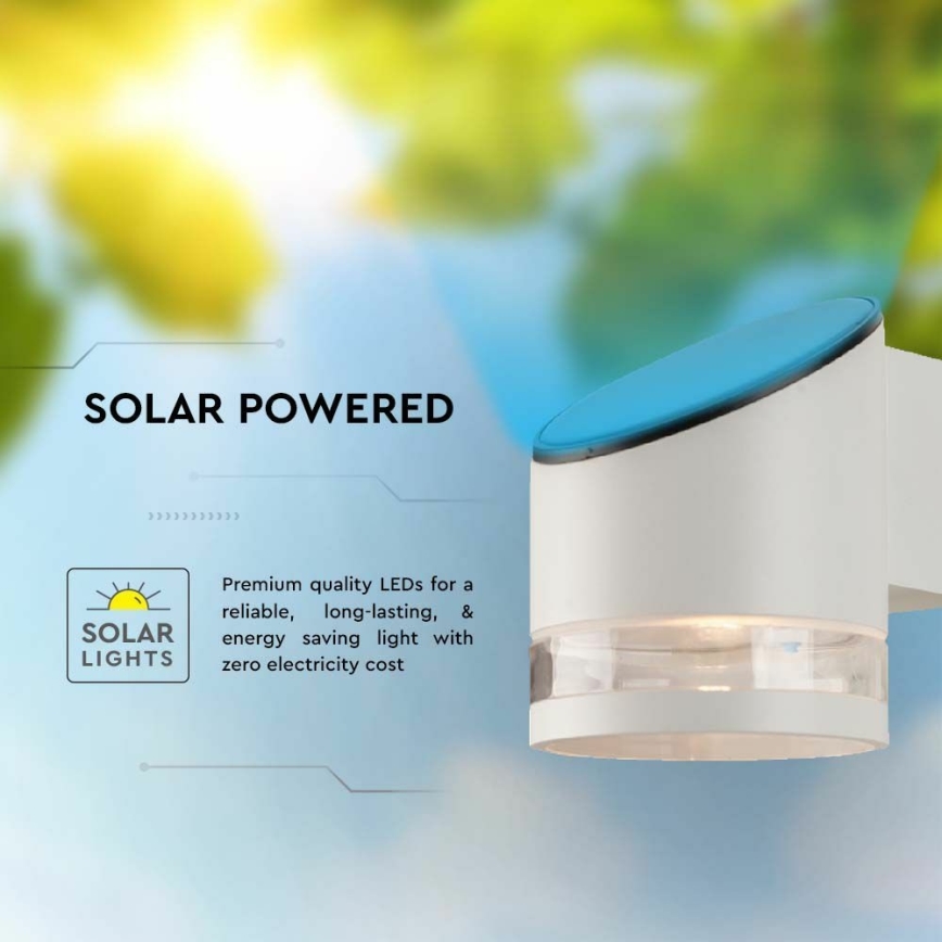 Iluminação solar de parede LED com sensor LED/1W/3,7V IP54 3000K 1200 mAh branco