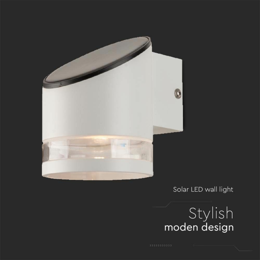 Iluminação solar de parede LED com sensor LED/1W/3,7V IP54 3000K 1200 mAh branco