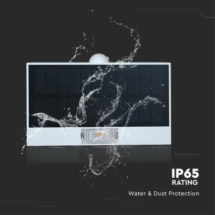 Iluminação solar de parede LED com sensor LED/3W/3,7V 3000K/4000K IP65 branco