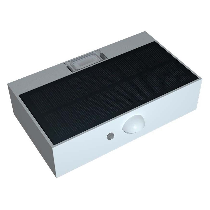 Iluminação solar de parede LED com sensor LED/3W/3,7V 3000K/4000K IP65 branco
