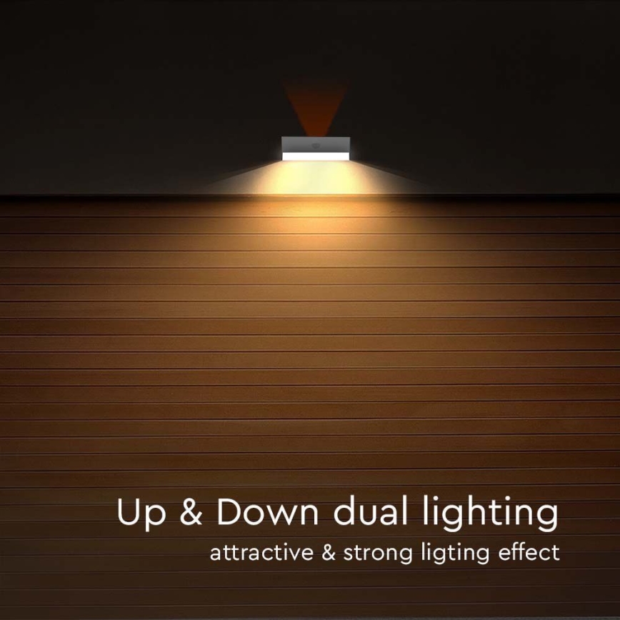 Iluminação solar de parede LED com sensor LED/3W/3,7V 3000K/4000K IP65 branco