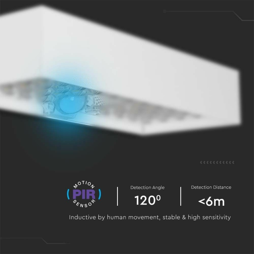 Iluminação solar de parede LED com sensor LED/6W/3,7V IP65 4000K 3000 mAh branco