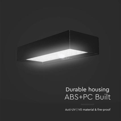 Iluminação solar de parede LED com sensor LED/6W/3,7V IP65 4000K 3000 mAh preto